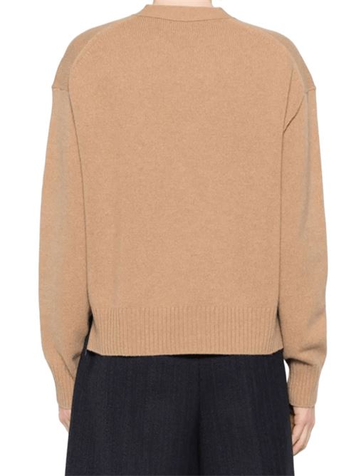 Cardigan da donna in misto lana, scollo a V, tasche applicate, colore camel POLO RALPH LAUREN | 211914536008
